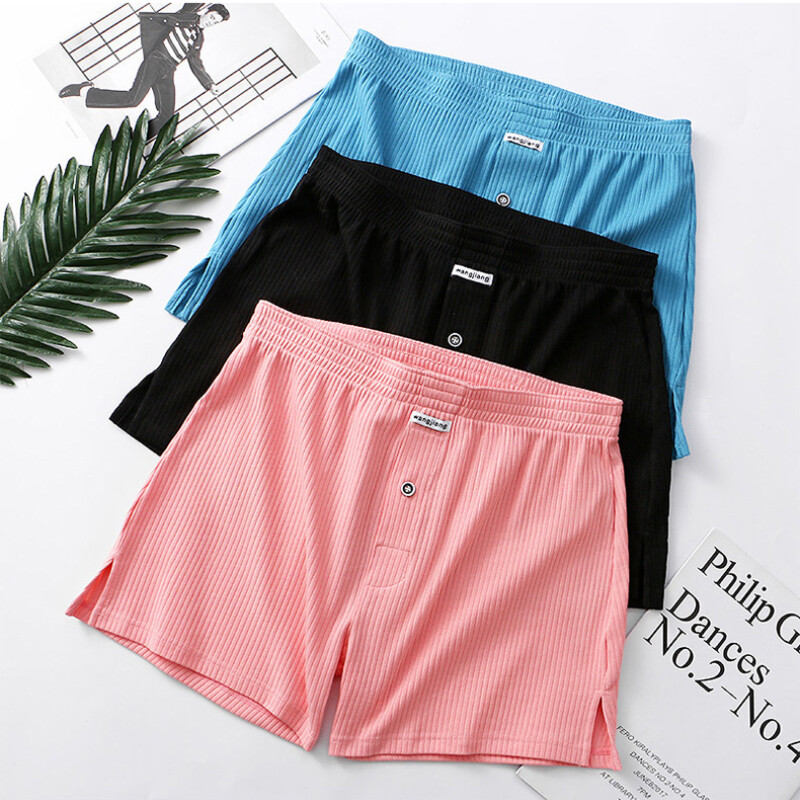 Mens Cotton Underwear Loose Boxers Shorts Cotton Soft Arrow Pants Open Flying
