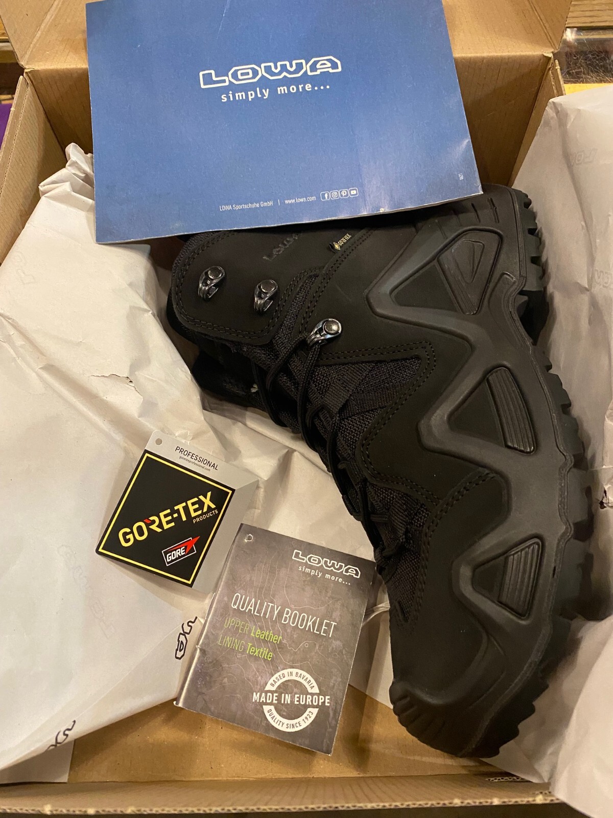 LOWA ZEPHYR GTX MID TF BLACK OP 310537 TASK FORCE COMBAT BOOT NEW IN BOX