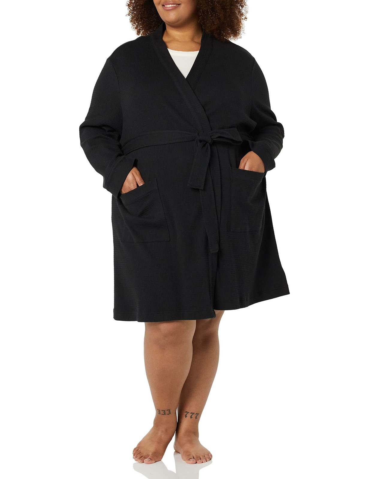 Amazon Essentials Women’s Lightweight Waffle Mid-Length Robe (Available in Plus