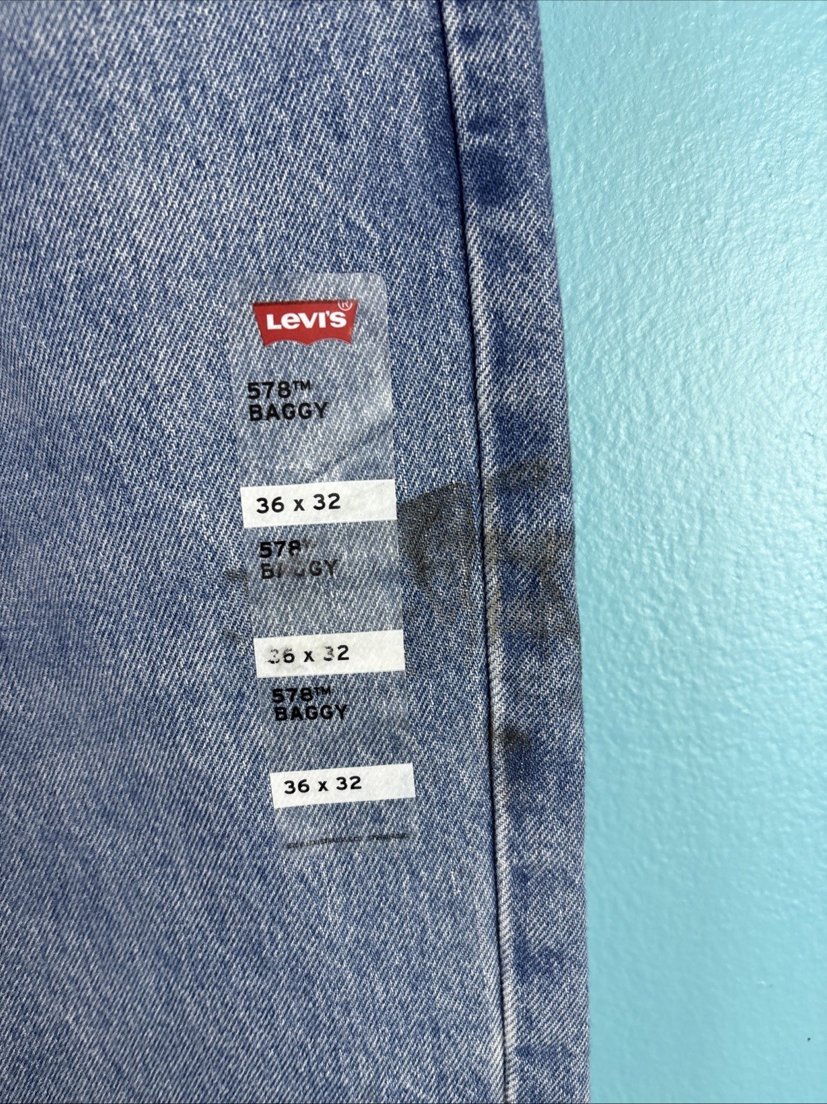 Levi’s 578 Baggy Blue Jeans Size 36×32 Wide Leg Skater Streetcore