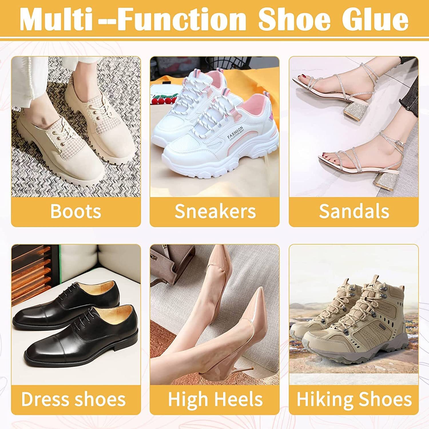 1/2/3 Shoe Adhesive Glue for Leather Vinyl Rubber Cork Canvas Contact Grip 40ml