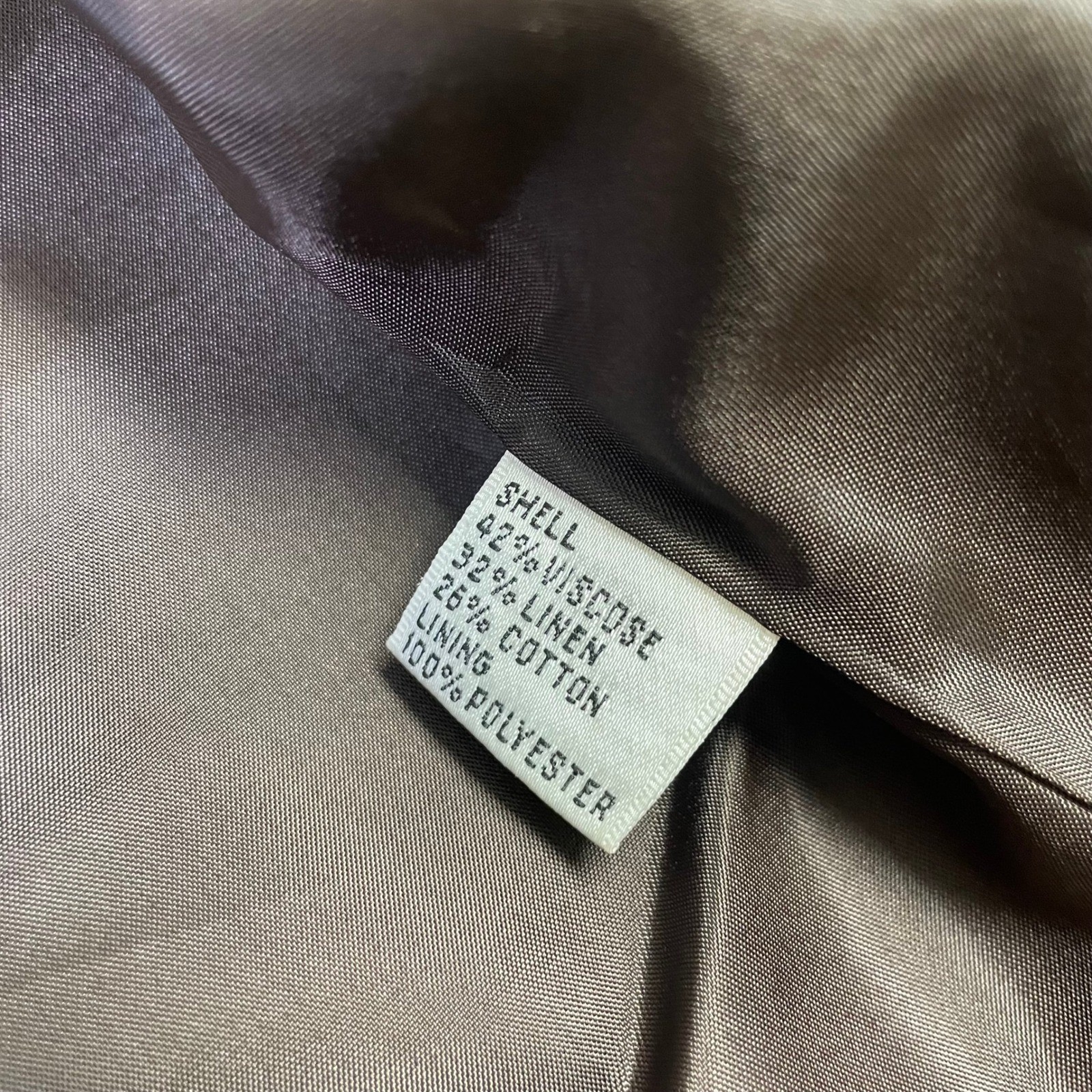 Vintage Talbots Linen Blend Blazer Brown Jacket Womens 18 Safari Quiet Luxury