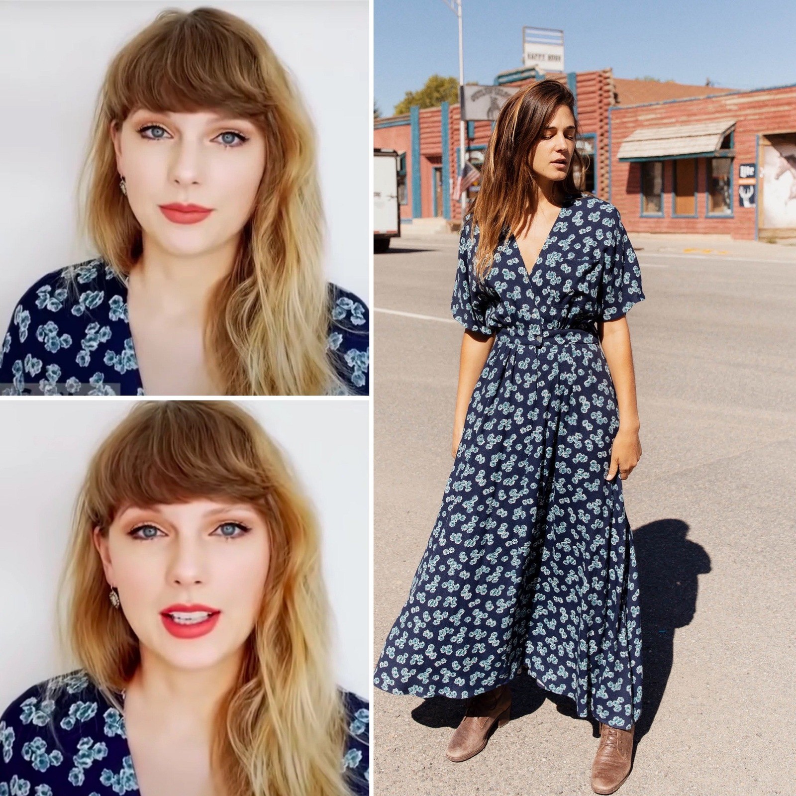 Christy Dawn The Lottie Dress Navy Bloom Size Medium As Seen on Taylor Swift