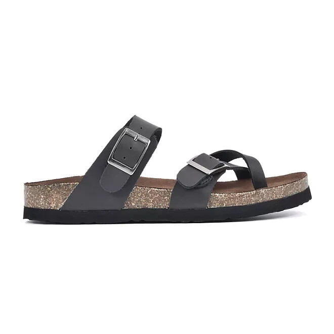 Mountain Sole Ladies Leather Sandal Size 6 Black