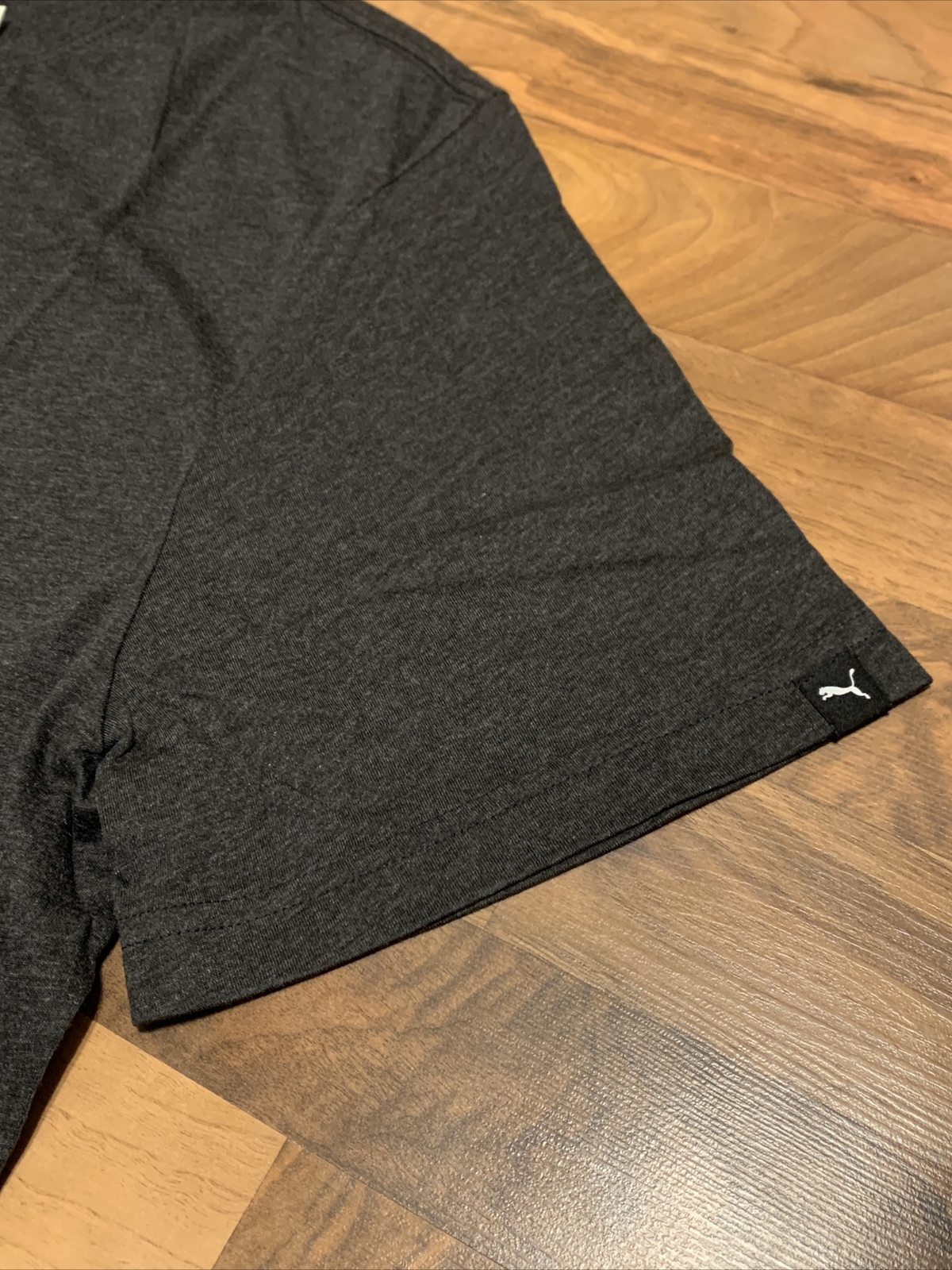 PUMA Men’s Essentials Heather Logo Tee, XXL, Dark Heather Grey, Dry Cell