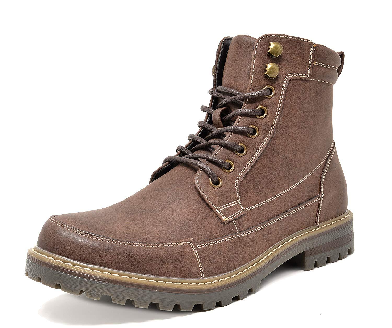 US Men’s Motorcycle Boots Combat Riding Ankle Leather Boots Size 6.5-15