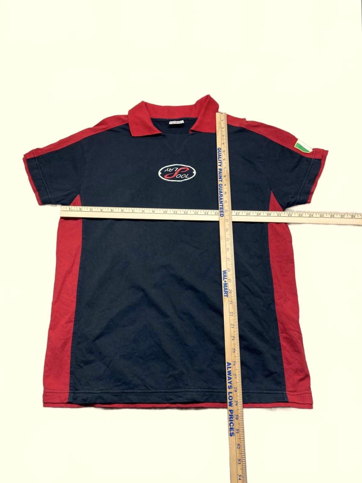 Billiards Polo Shirt with Red and Black Colorblock Design, Size XL