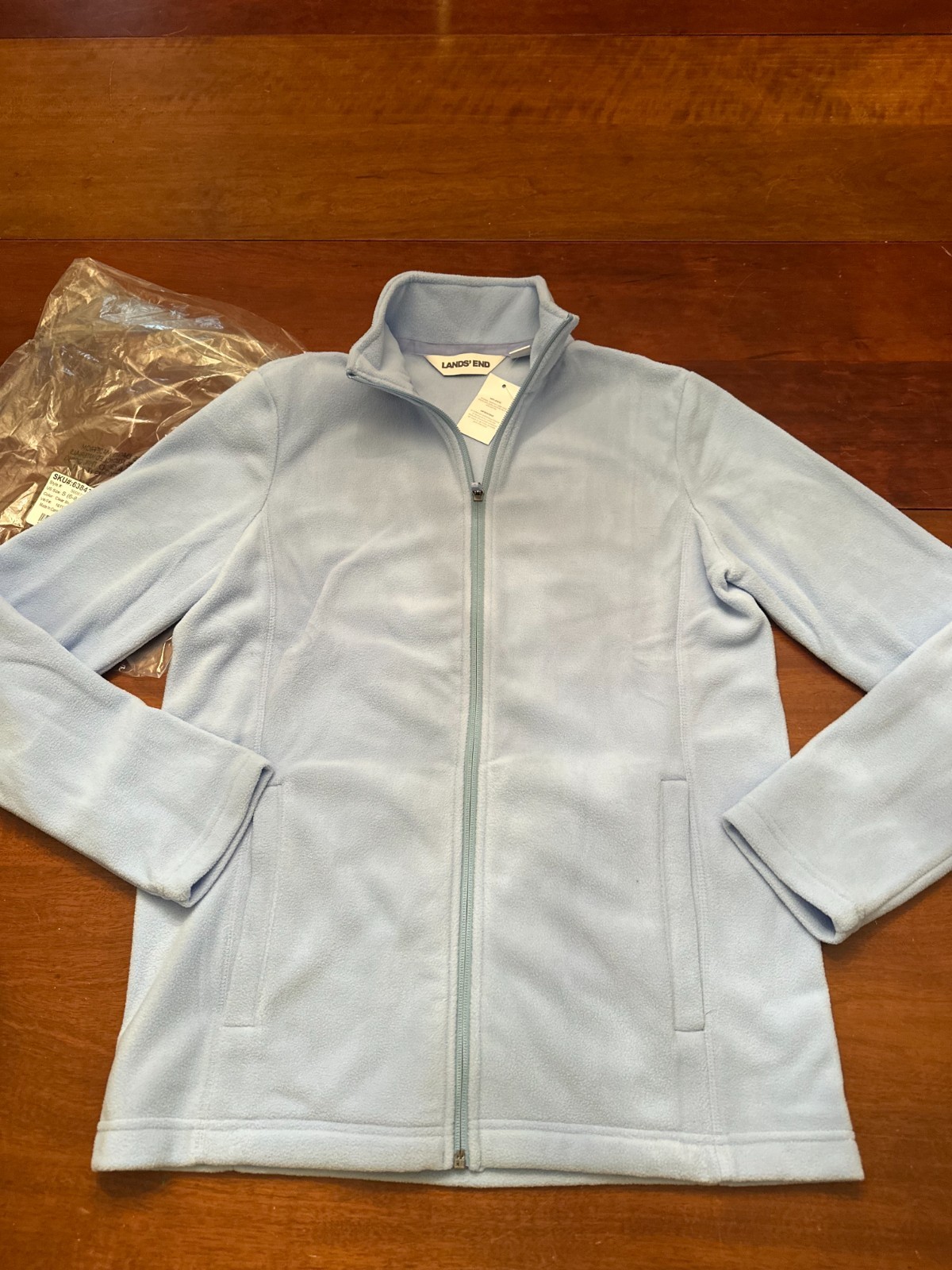 NEW LAND’S END light blue CLEAR BLUE SKY FLEECE light ZIP coat WOMENS jacket S