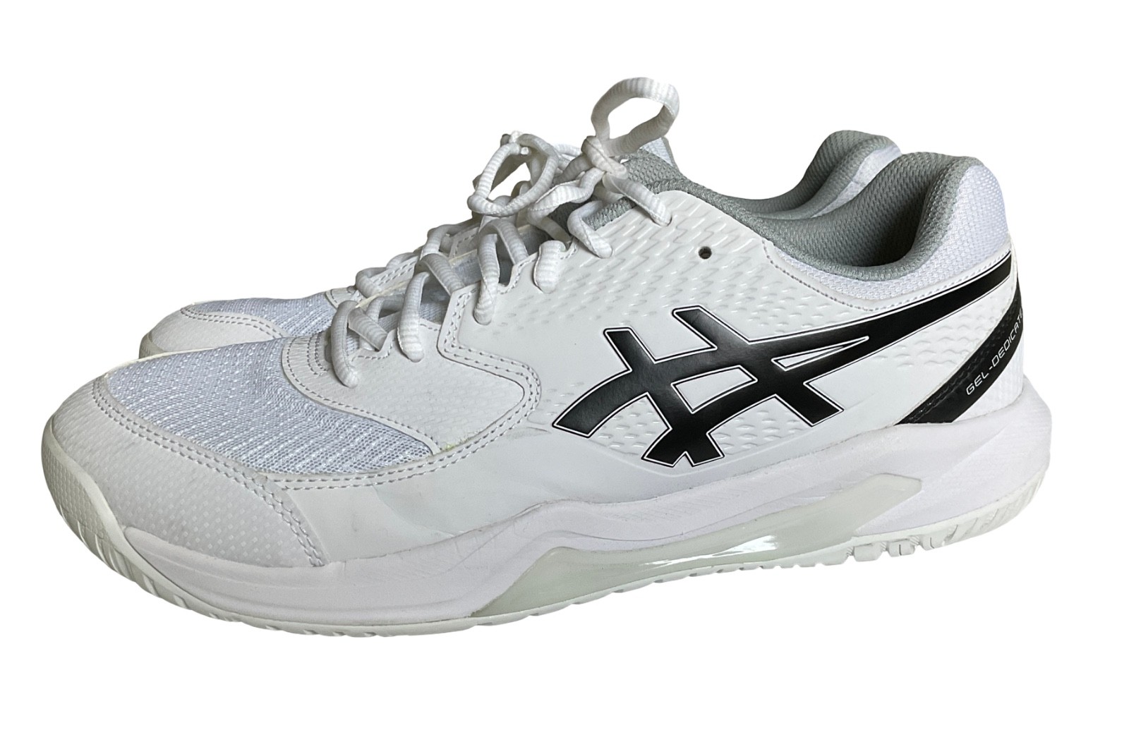 ASICS Men’s Gel-Dedicate 8 Tennis Pickleball Court Shoes White Black 10 EUC