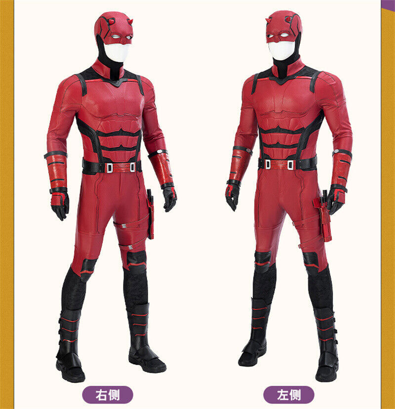Daredevil Marvel Cosplay Costume Outfits Jumpsuit Shoes Mask Accessories Set Lot