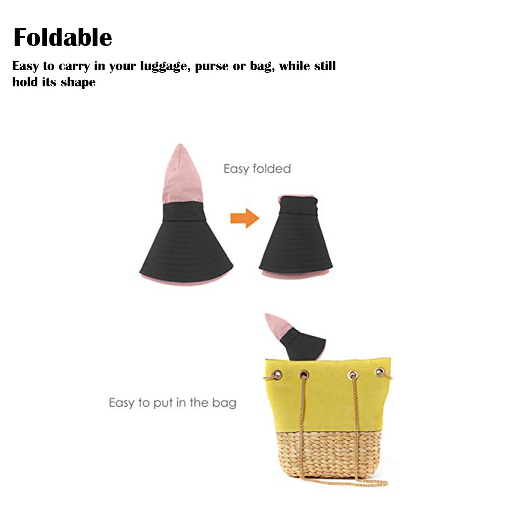 1/2Pack Womens Ponytail Sun Hat Bucket Wide Brim Boonie Beach Safari Cap Summer