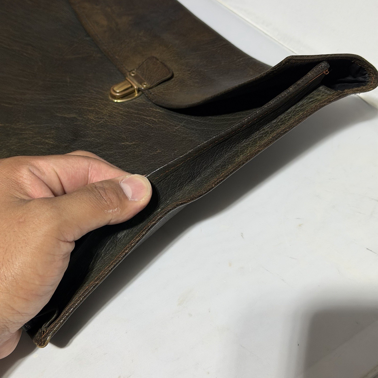 Vintage Coach No. 105 Executive Leather Envelope 66 Water Buffalo Brown RARE ⭐️