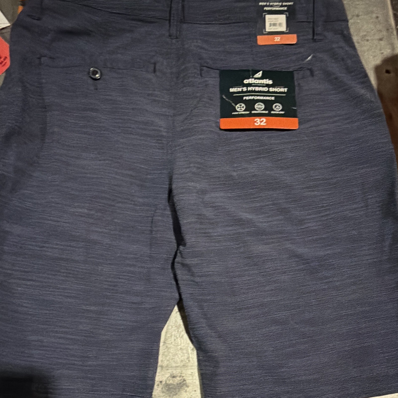 Atlantis Blue Men’s Hybrid Performance Shorts Solid Flat Front Button Quick Dry