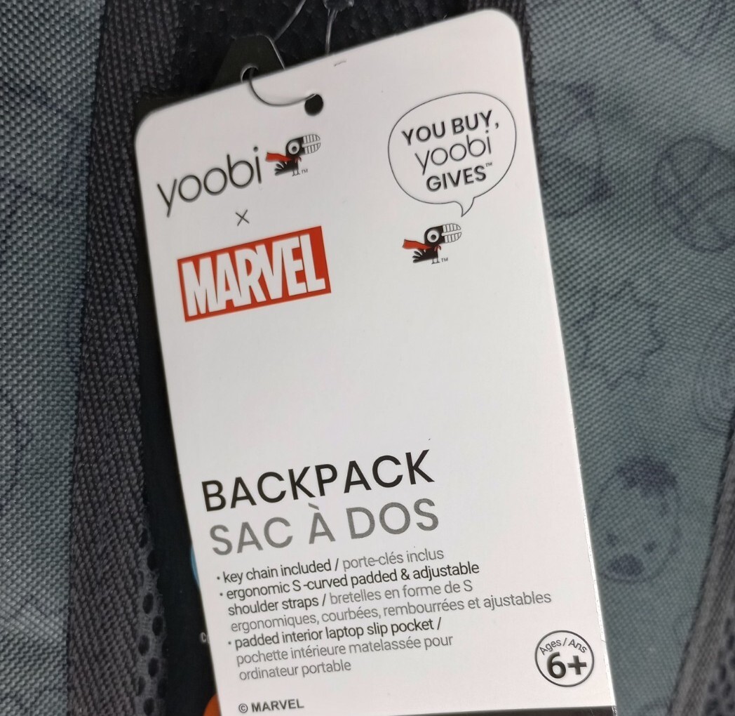 Marvel Avengers Yoobi Black 17″×13″ School Backpack NWT