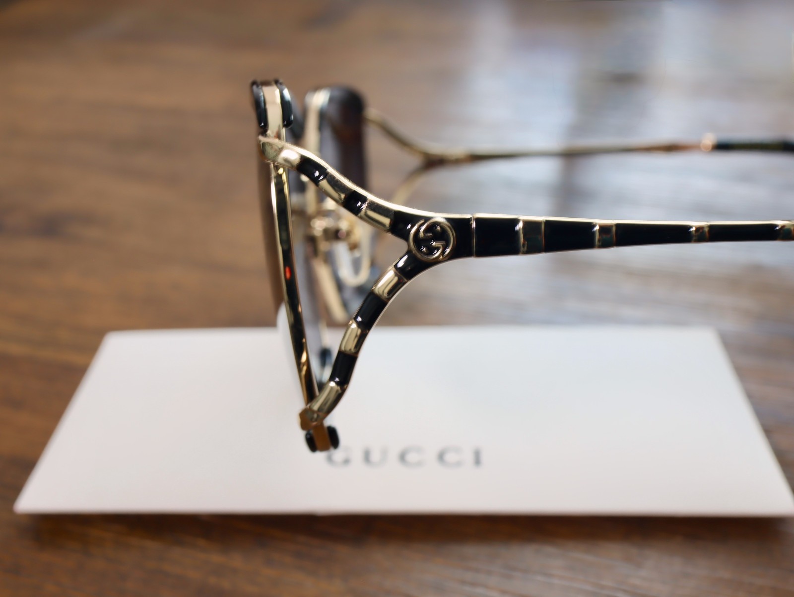 Gucci GG0593SK 001 59mm Oversized Square Sunglasses in Black/Gold and Gray Lens
