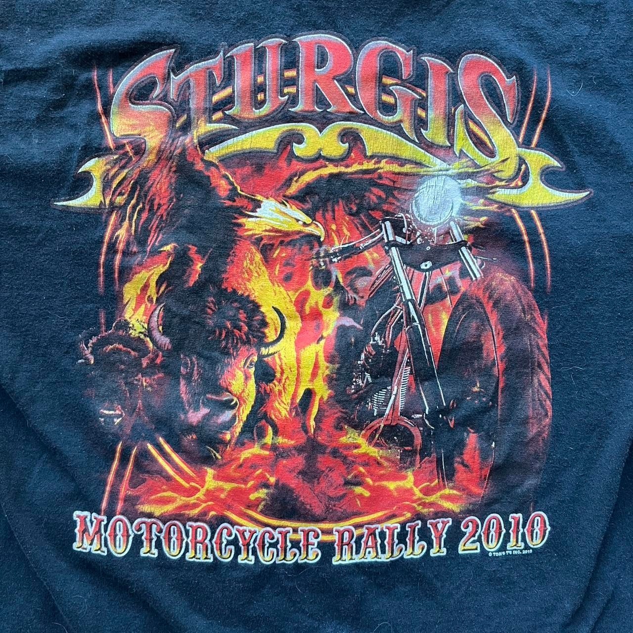 Gildan Sturgis Motorcycle Rally 2010 70th Anniversary Biker T-Shirt Mens L Black