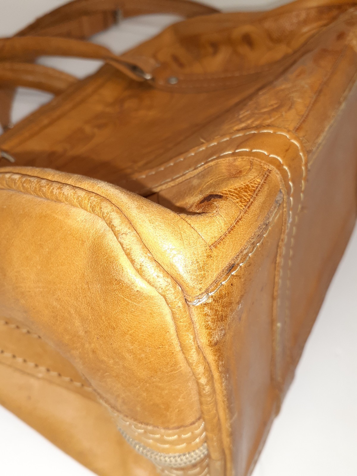 VTG FORCE TEN CLASSIC Handmade Tooled Leather Purse Paraguay