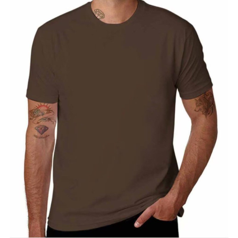 Unisex Solid Color Plain T-Shirt Classic Crew Neck Short Sleeve Basic Casual Tee
