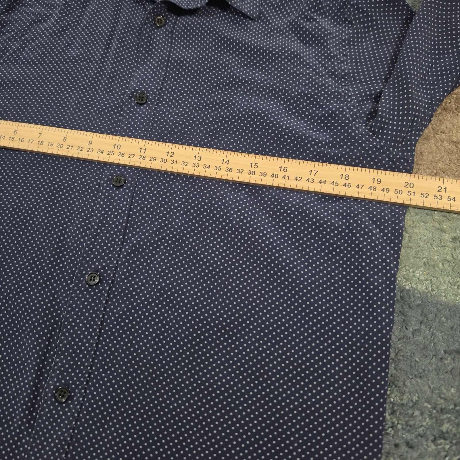 Saint Laurent Paris 100% Silk Polka Dot Dress Shirt Mens 39 15.5