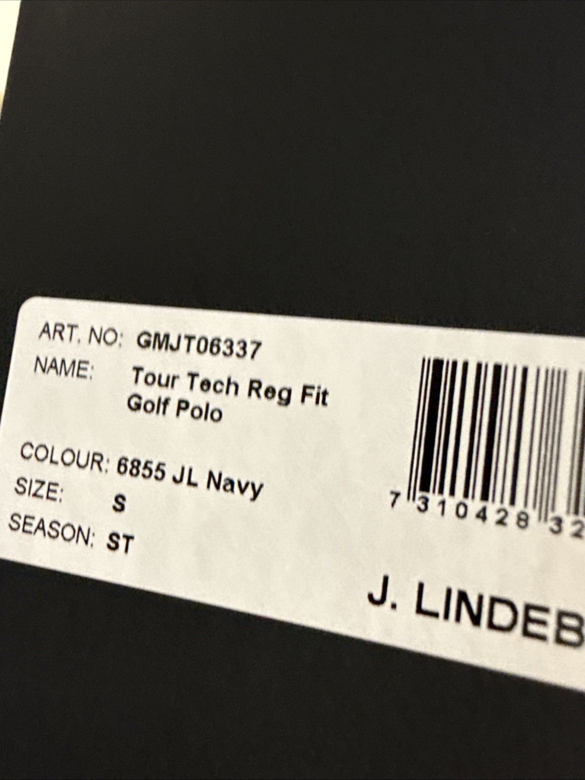 J. LINDEBERG TOUR TECH REGUAR FIT POLO MEN’S SMALL NAVY GOLF NEW