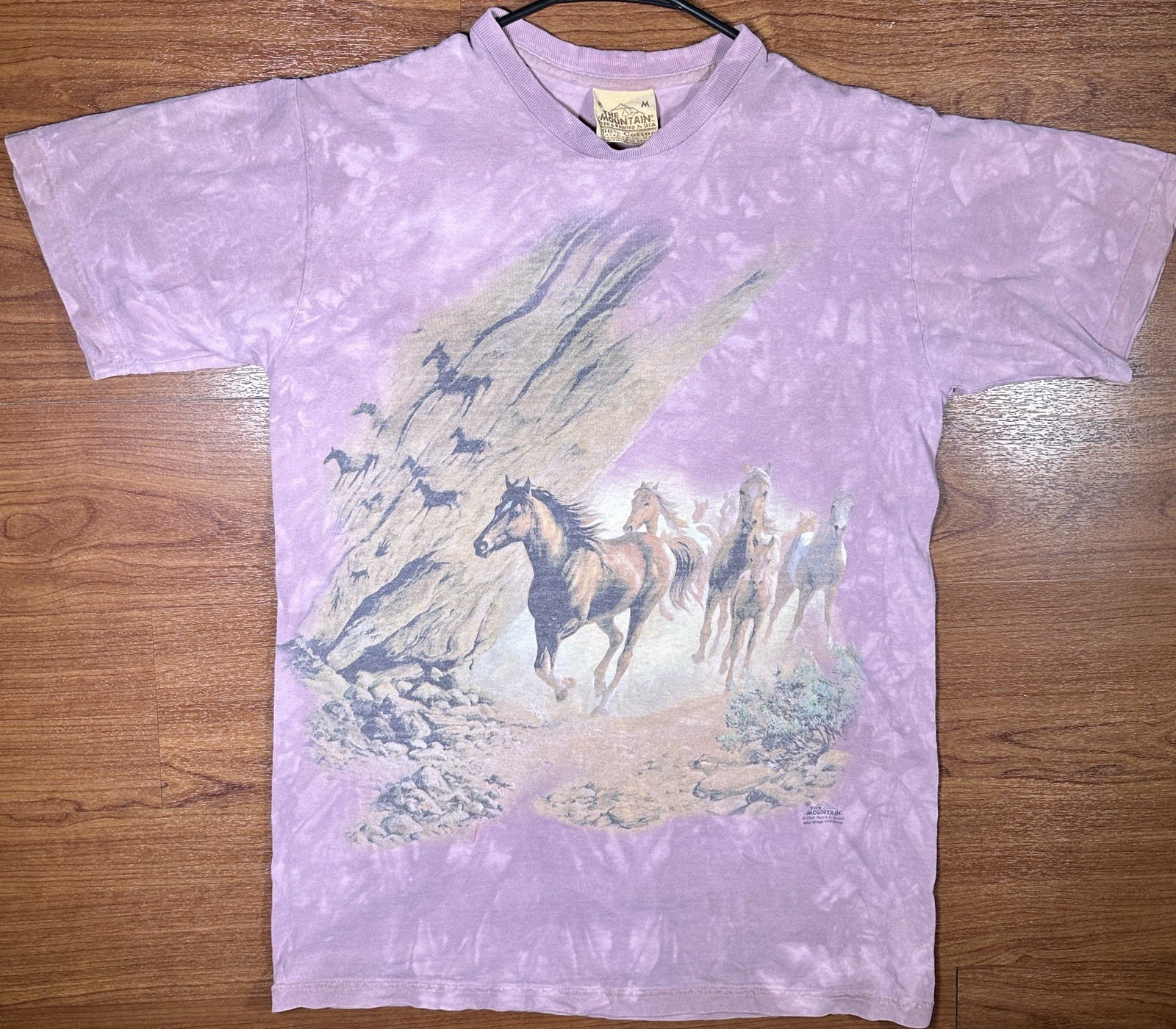 VTG 2000 The Mountain Horse T-Shirt Mens M Y2K Graphic Tie Dye Cotton USA 16