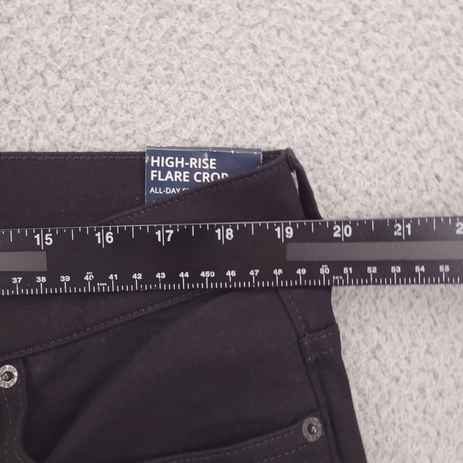 J CREW Factory Jean Womens Size 35P High Rise Flare Crop Black Stretch Denim NEW