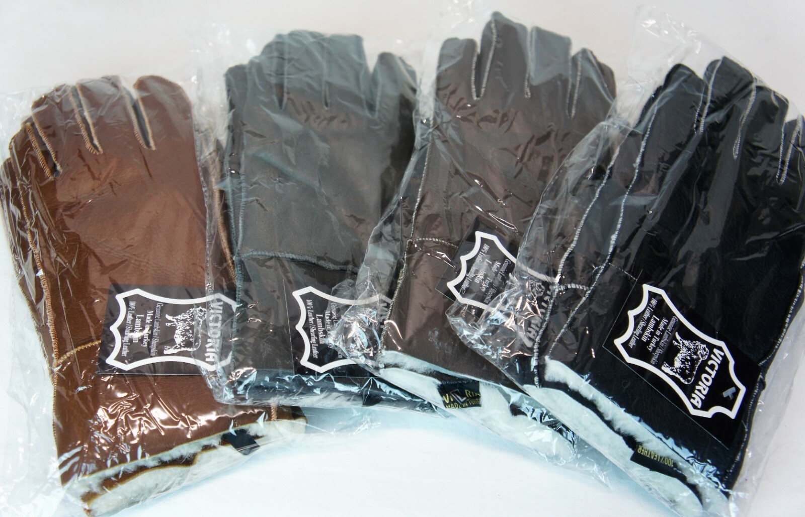 4 COLORS REAL GENUINE SHEEPSKIN SHEARLING LEATHER GLOVES UNISEX Fur Winter S-2XL