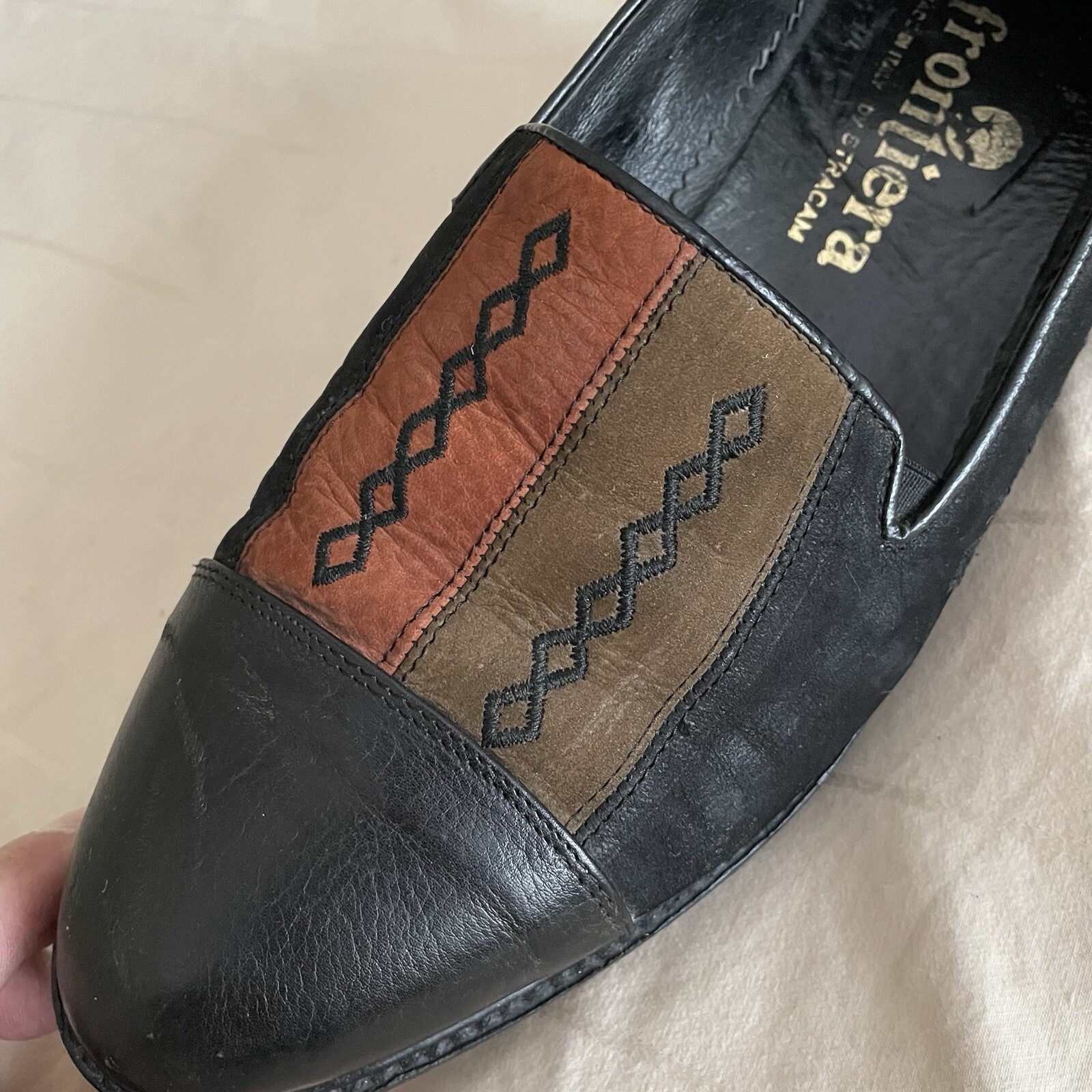 FRONTIERA by Stracam Italian Leather Shoes *NO SIZE APPROX 10-11 E Made in Italy