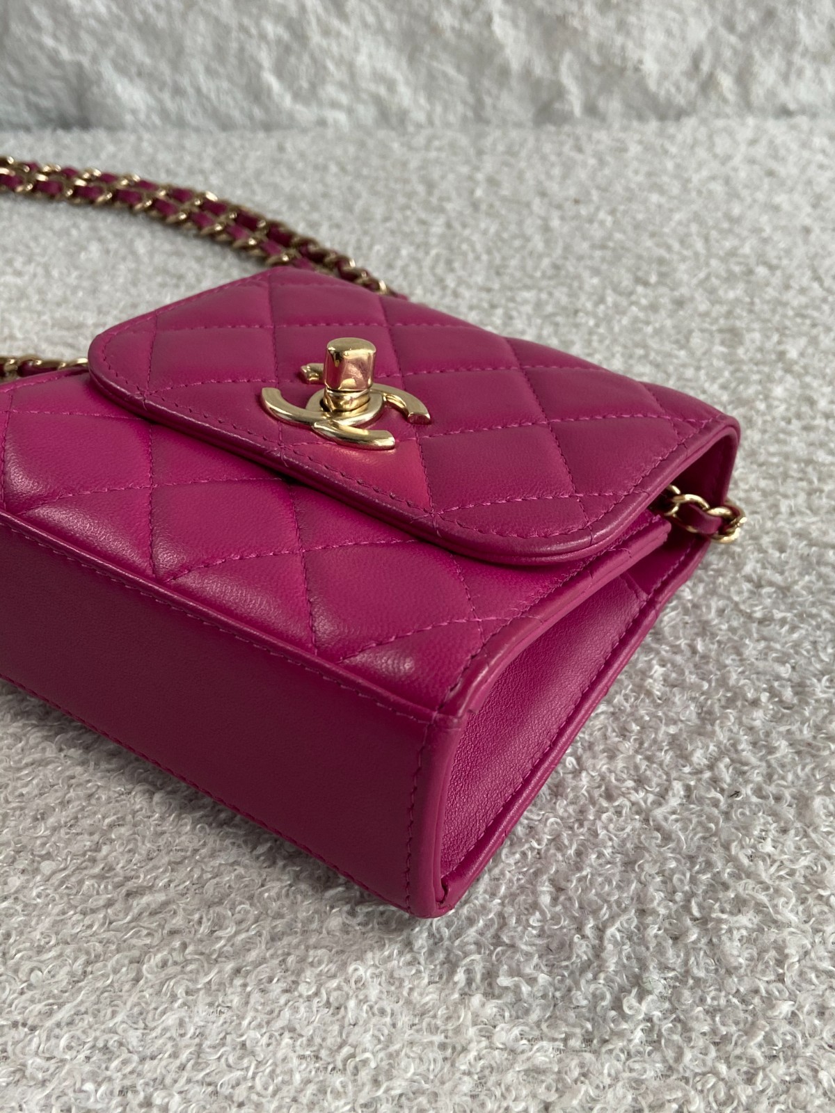 Chanel Trendy CC Mini Hot Pink Lambskin Gold Hardware Pre-Owned