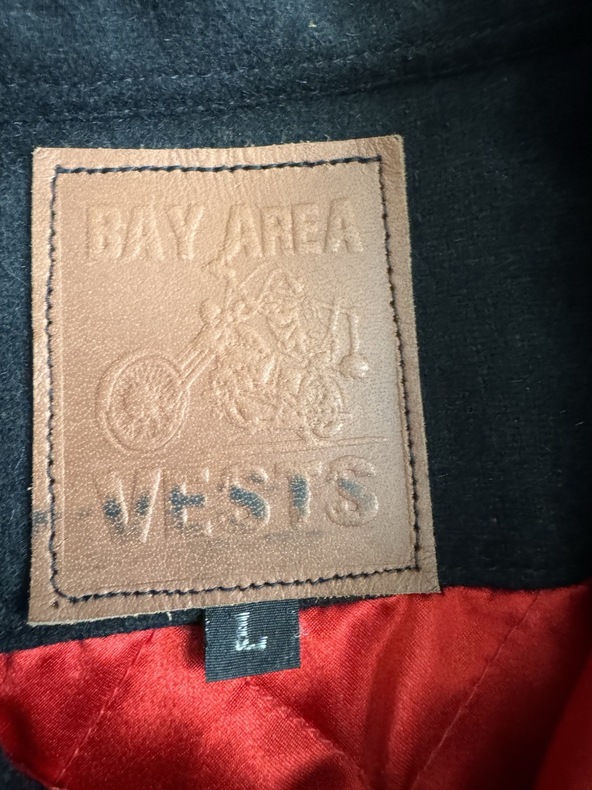 BAY AREA VEST (BAV) Men’s Wool Jacket Size L Biker Black