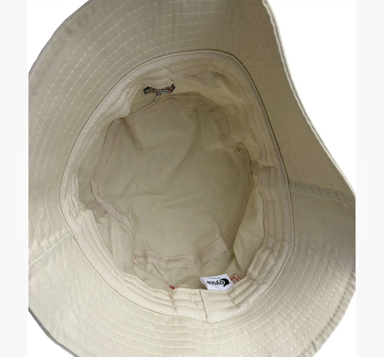 Dunkin Donuts Twill Beige Bucket Hat Iced Coffee And Donut Embroidered