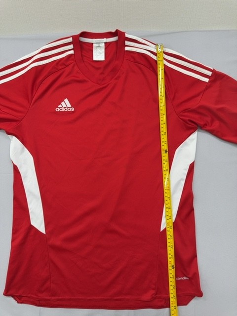Adidas Jersey Red Soccer Climalite L Athletic Fit Moisture Wicking