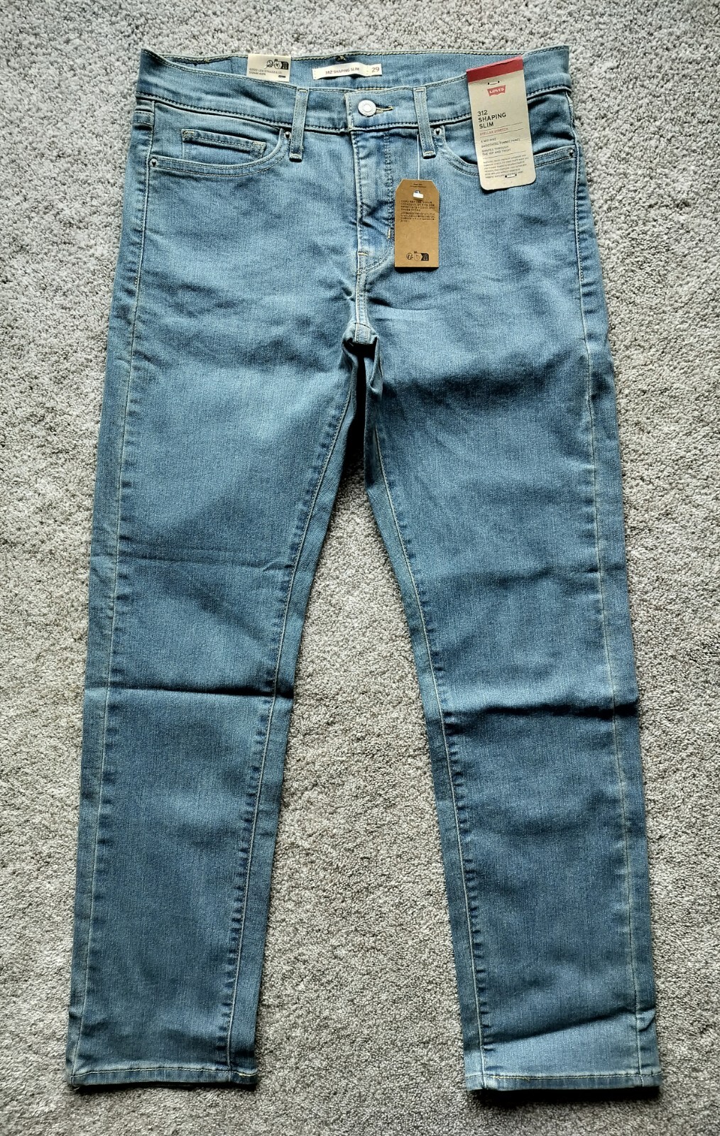Levi’s 312 Shaping Slim Women 31×28 Stretch Jeans Medium Wash Mid Rise Blue