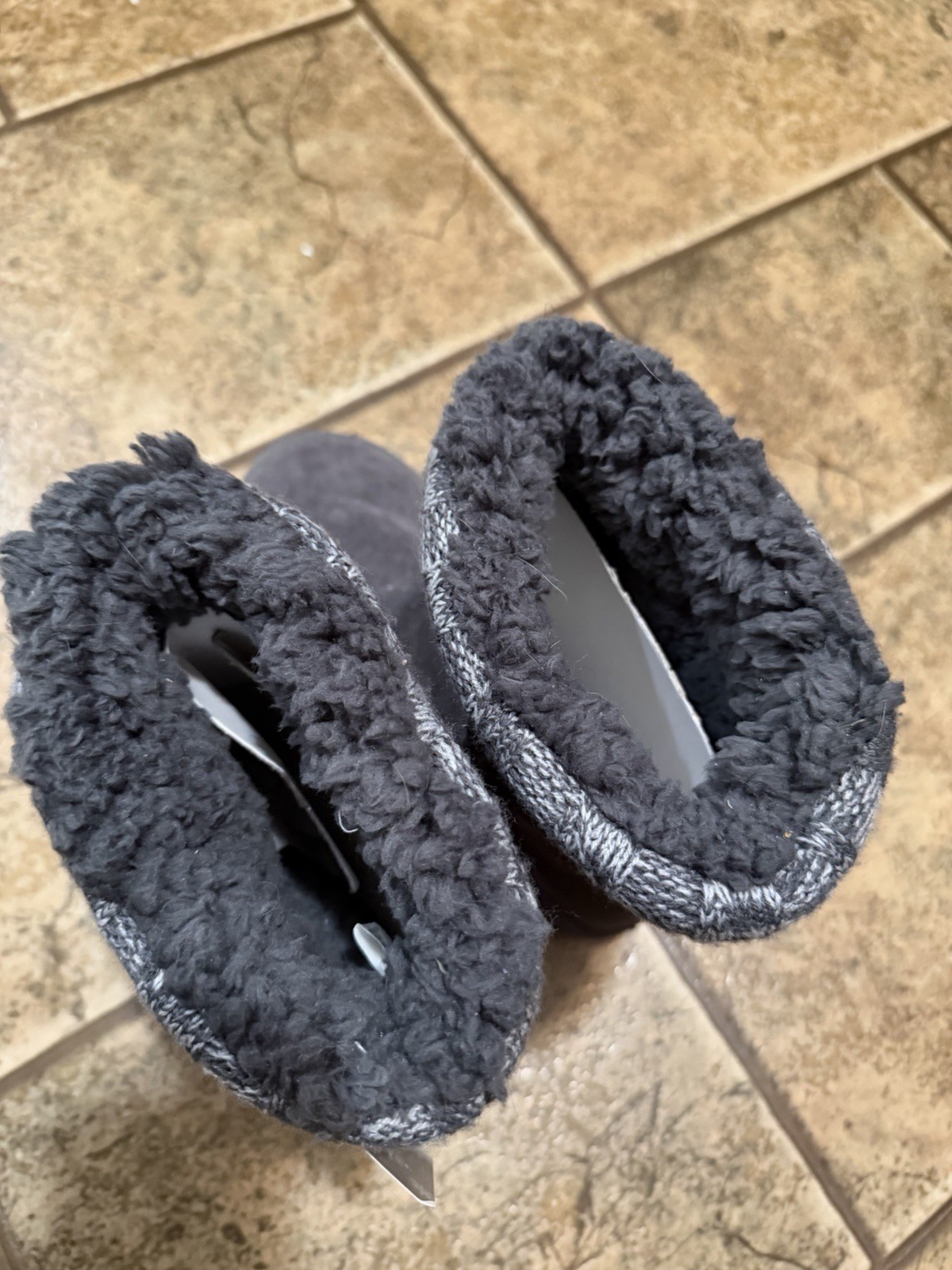 MUK LUKS Women’s Gray Suede Mid-Calf Faux Fur Lined Pull-On Boots 8 Button
