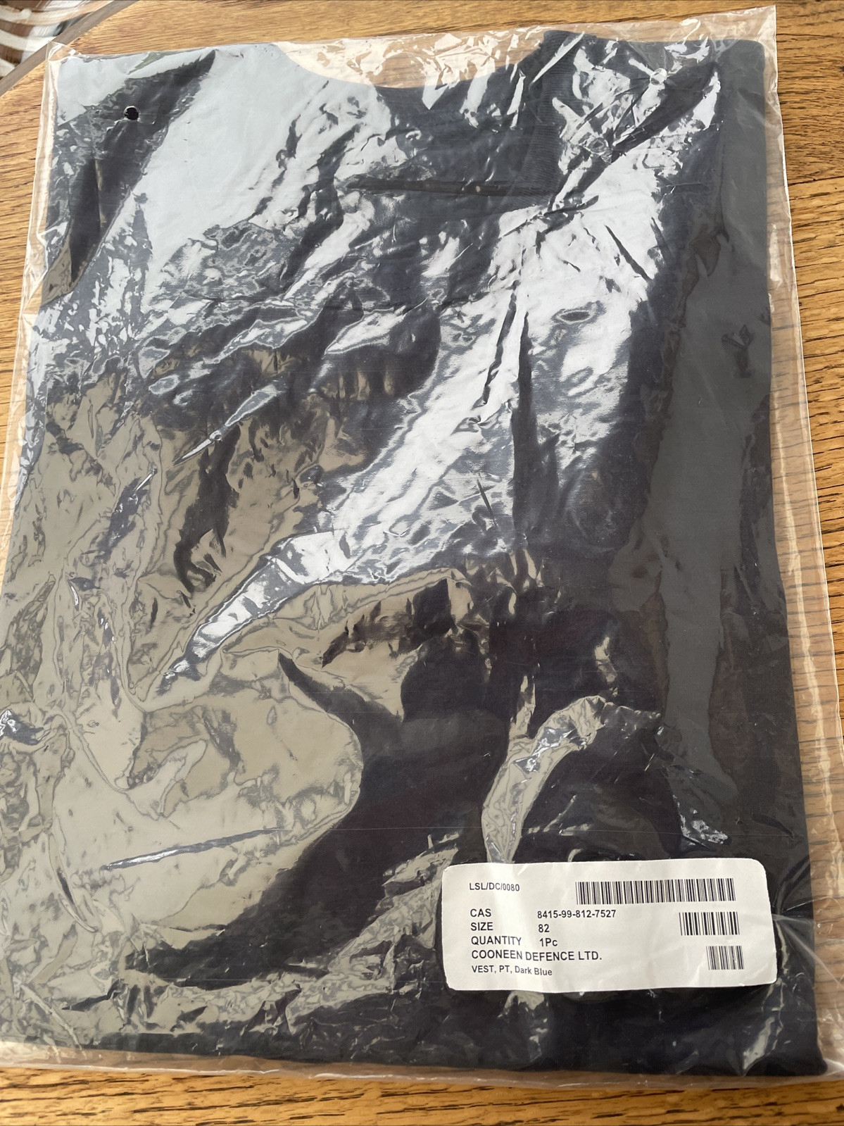 New British Army Surplus Issue Vest PT Dark Blue Cotton T-Shirt Base Layer 82cm