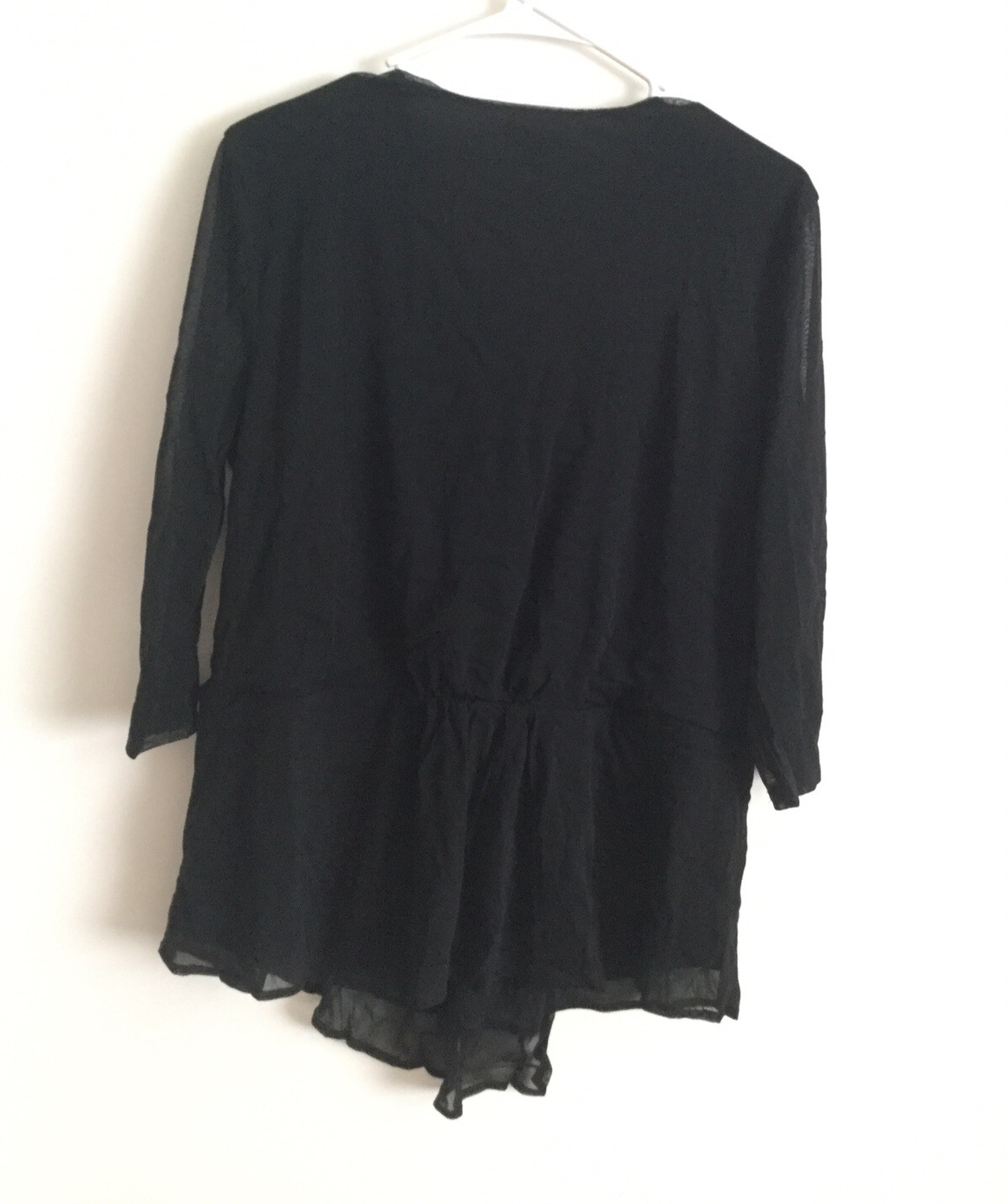 Alfani Asymmetrical Mesh Top Black Size L NWT