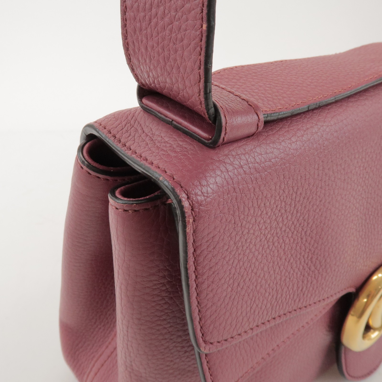 GUCCI GG Marmont Leather Shoulder Bag Rose Pink 401173 Authentic Used F/S