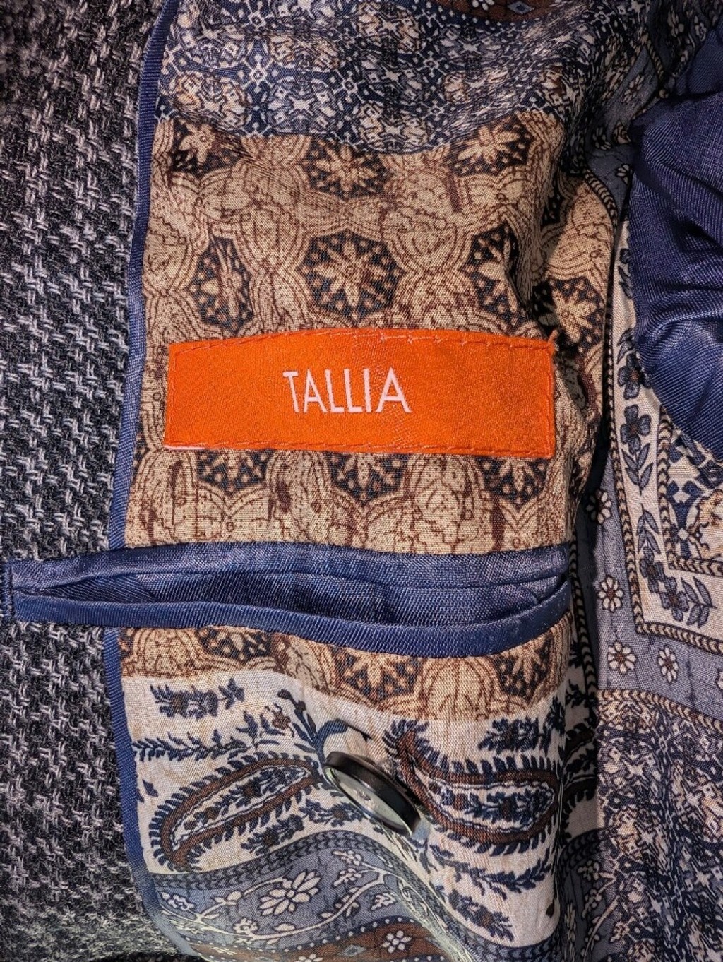 TALLIA Houndstooth Pattern Blazer Boys Size M