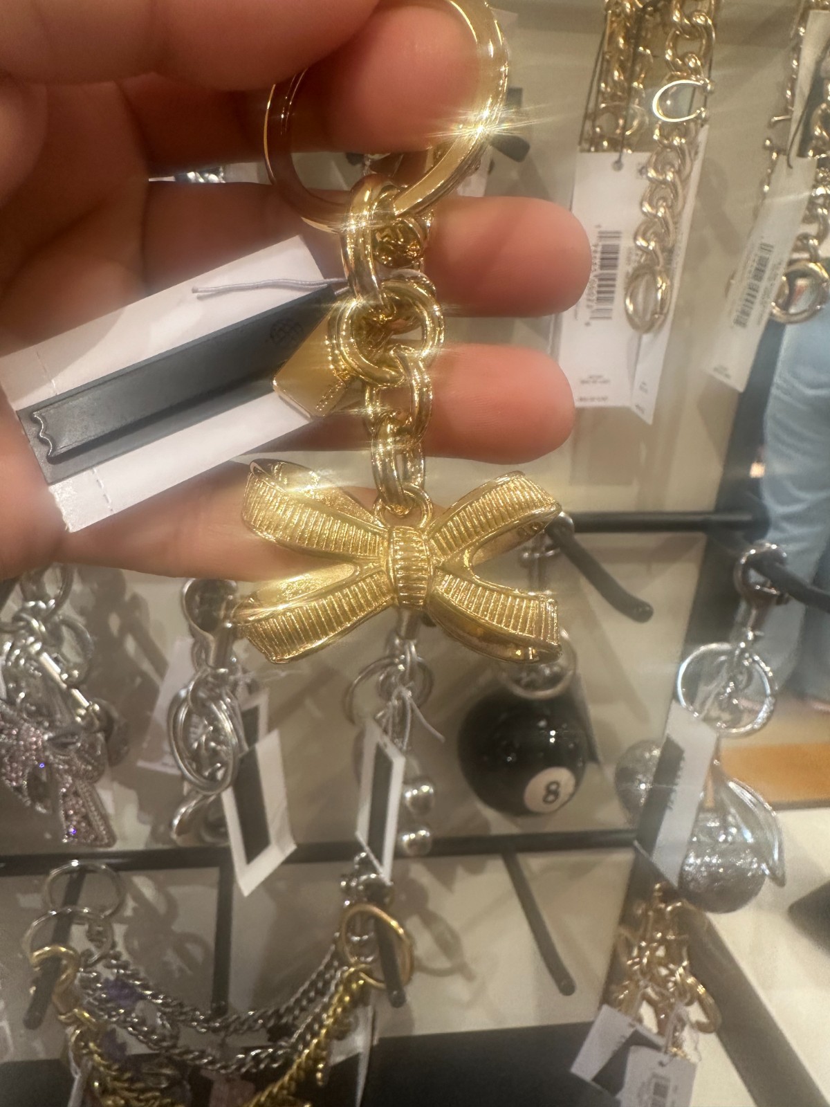 NWT Coach CEM83 Bow Bag Charm Gold/Gold CEM83 with Dust bag🎀