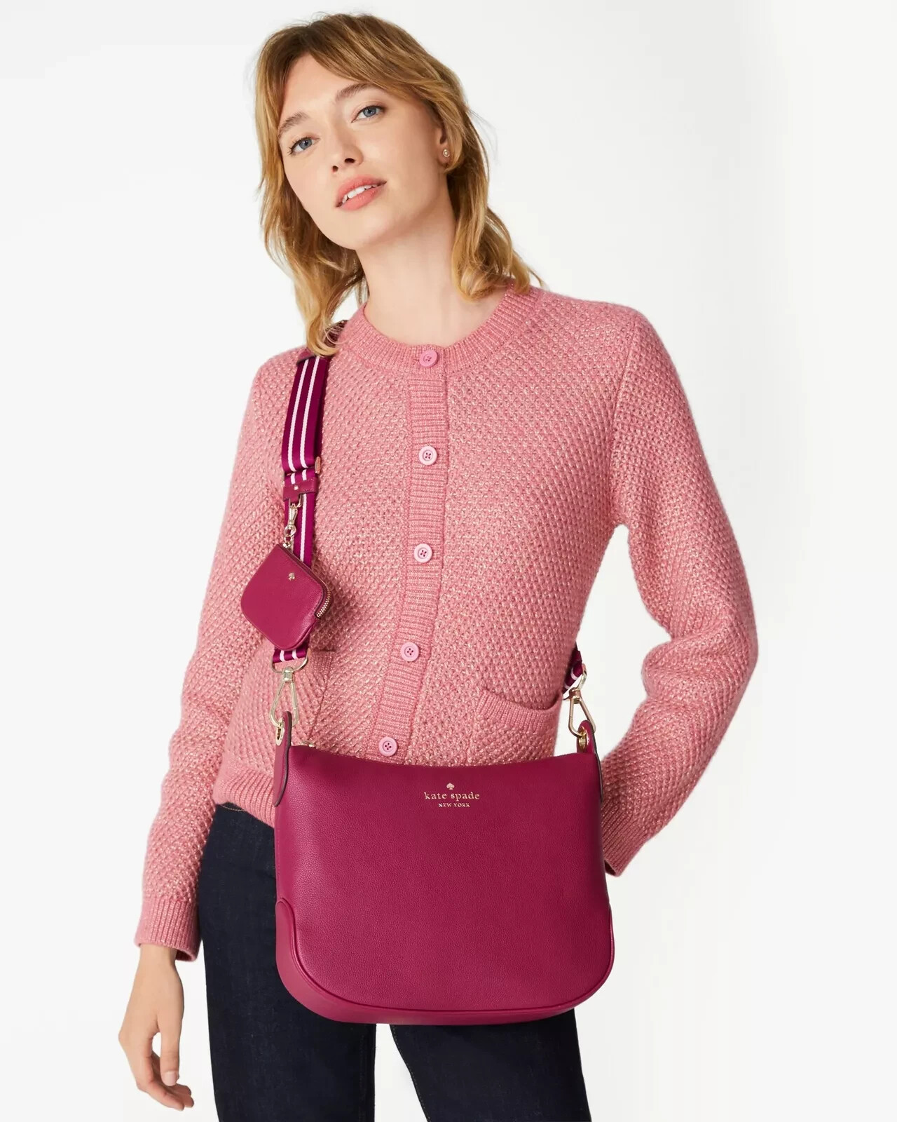 Kate Spade Rosie Large Crossbody Dark Raspberry Leather K5807 Purple NWT $399