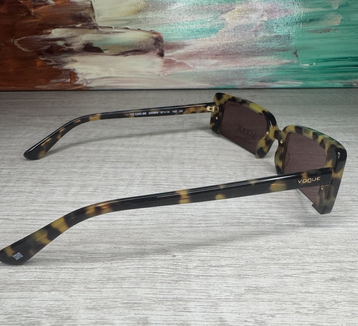 Vogue x Gigi Hadid VO5280-SB Tortoise Rectangular Sunglasses Brown Lens 57-14