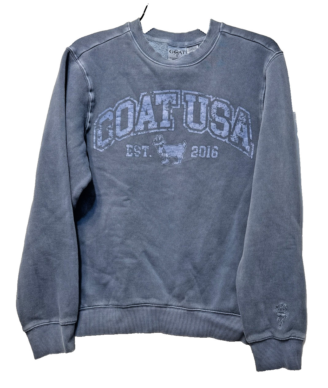 GOAT USA Linden Crewneck Sweatshirt Pepper Gray Men’s XS Vintage Wash