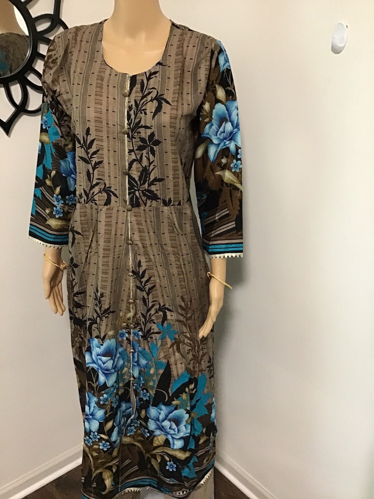 Pakistani Indian Trendy Designer Long Kurta Maxi Lawn Cotton Small