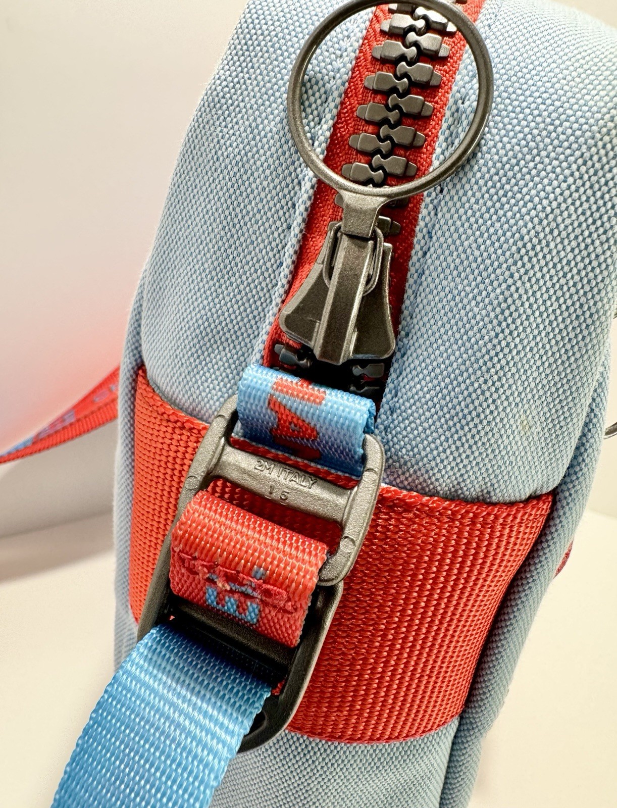 Chanel Sport Line Red Blue Medium Crossbody Vintage Unisex Canvas Nylon CC Logo