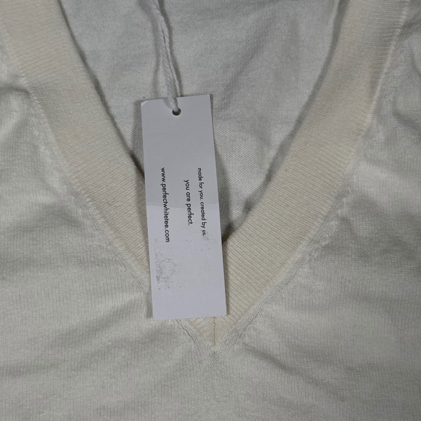 Perfect White Tee Georgina Cashmere V Neck Sweater Women’s Large New