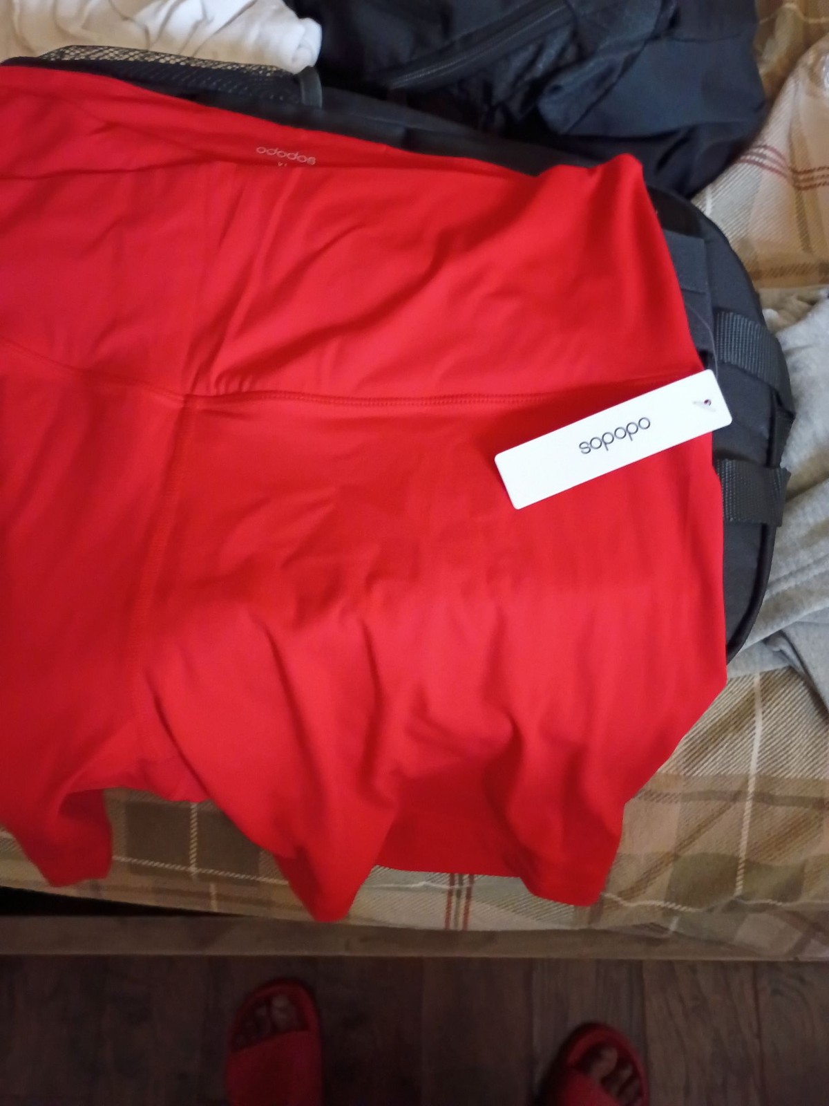ODODOS High Waisted Red Leggings