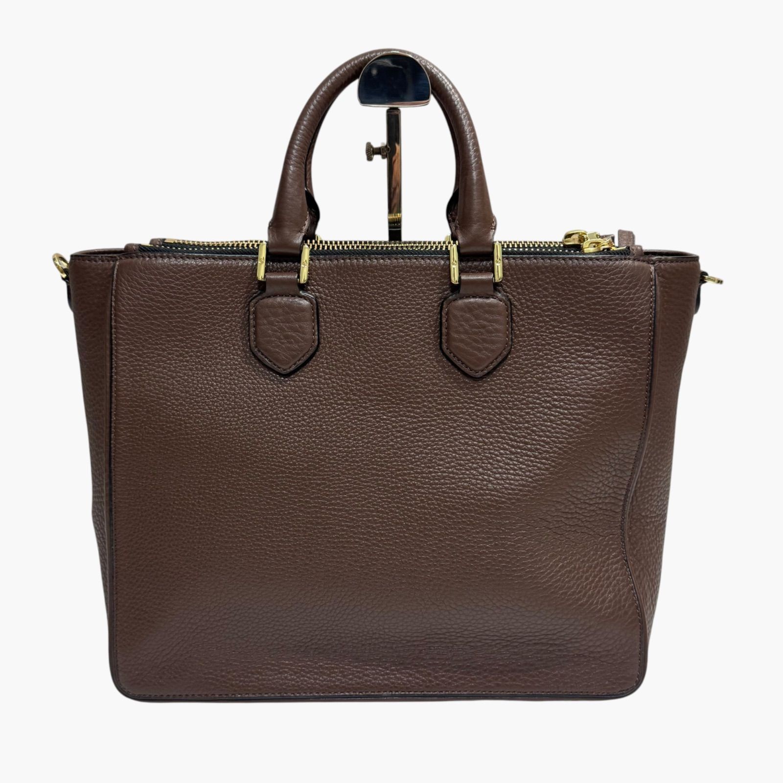 TORY BURCH Tory Burch Robinson 2WAY leather tote bag shoulder bag dark brown A4
