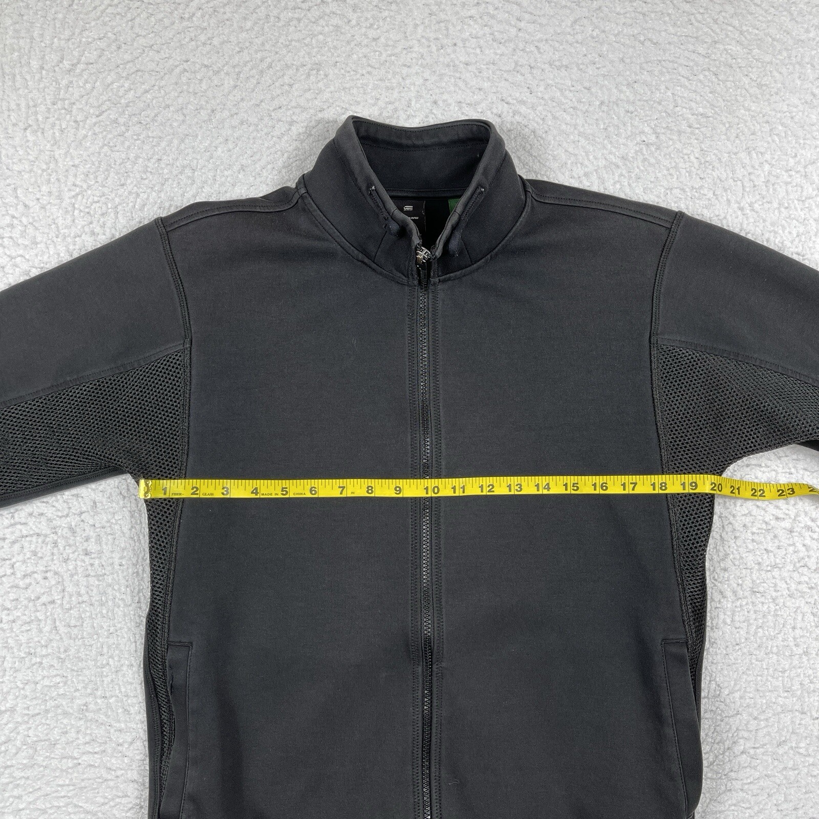 G Star Raw Jacket Mens Medium Black Streetwear Casual Moto Track Distressed Worn