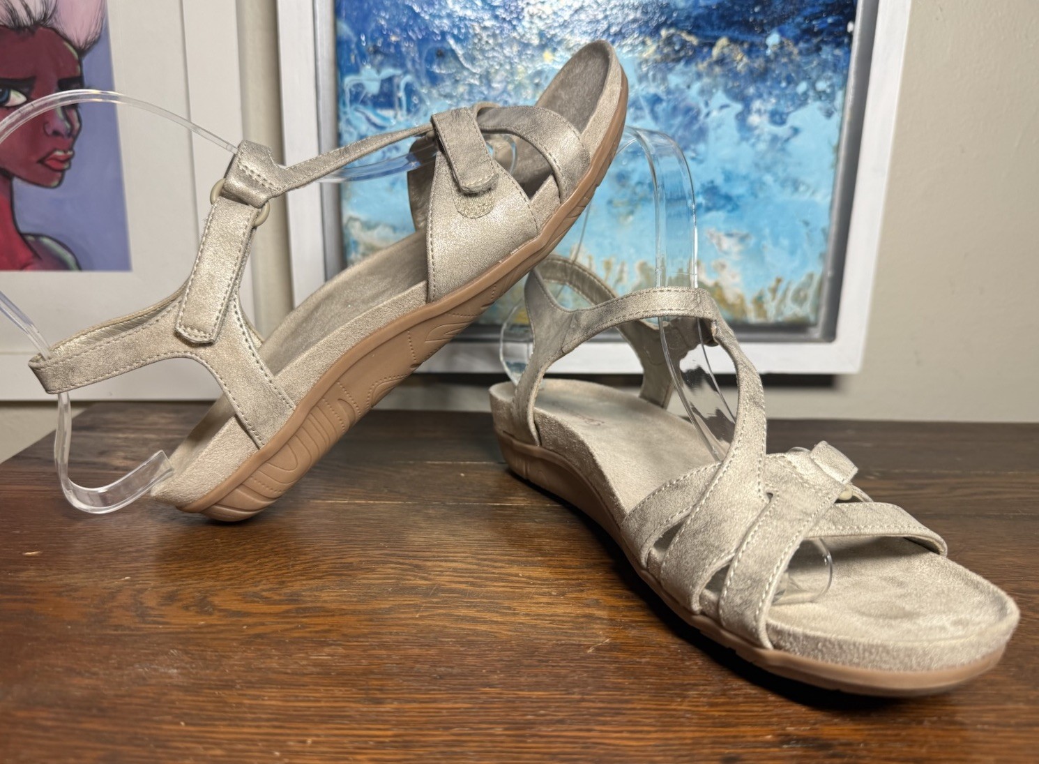 EUC Baretraps JAXEN Women’s TAUPE NUDE Comfort Sandals SZ 7.5