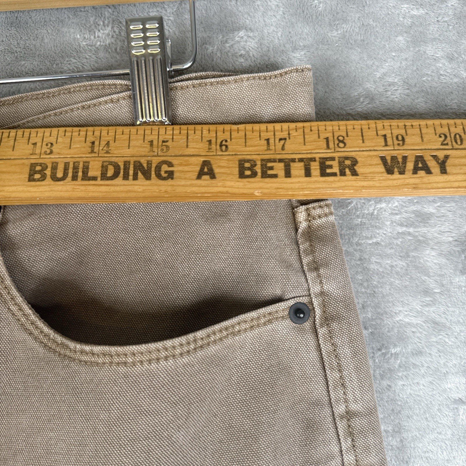 Proof Huckberry Rover Pants Mens 35×31 Slim Fit Brown Stretch Canvas Chino Work*